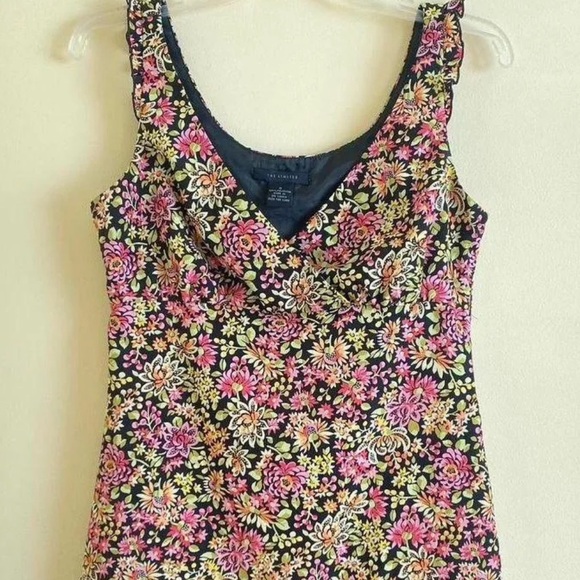 The Limited vintage floral mini dress v-neck sleeveless size 12 - Picture 10 of 12